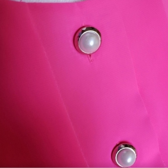 Ms. Chaus Vintage Dress Pleated Belt Pink Pearl 6 - Picture 3 of 8